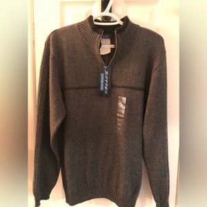 Mens Sweater Jeffrey Gregg Charcoal Gray with Black Accents
